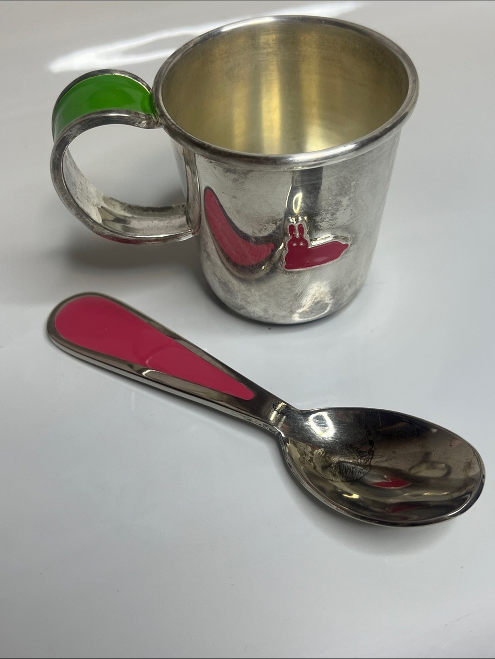 KATE SPADE Vintage for Lenox Silver  Baby Cup and Spoon Set
